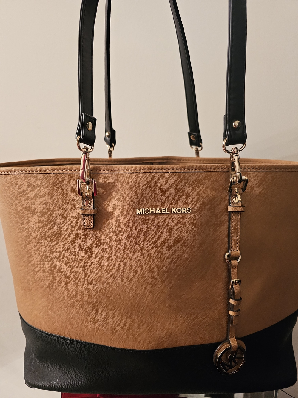 Michael Kors Two-Tone Tan and Black Tote Bag